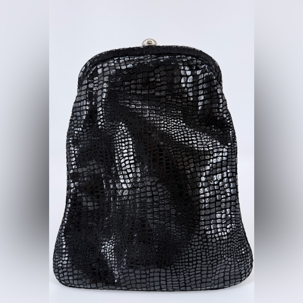 Gail Labelle Black Genuine Leather Vintage Clutch/Purse Women’s Evening Bag